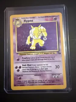 Pokemon TCG Hypno Fossil Holo Card 8/62 Unlimited Rare, LP Condition - Image 1
