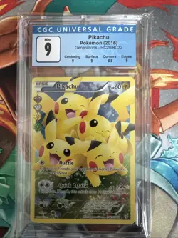 2016 POKEMON GENERATIONS RADIANT COLLECTION HOLO #RC29/RC32 PIKACHU CGC 9 - Image 1