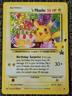 2021 POKEMON CELEBRATIONS CLASSIC COLLECTION #24 BIRTHDAY PIKACHU HOLO - Image 1