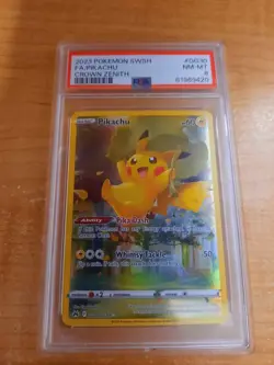 PIKACHU Full Art GG30/GG70 - Crown Zenith 2023 - Pokemon Card - PSA 8 NM-MT - Image 1