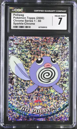 CGC 7 Poliwag 2000 Chrome Series 1 Topps 60 Sparkle Pokemon Card - Image 1