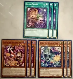 Yugioh! 3x Ween Hallo the Spirit of Tricks Treats Hallo-Ween! SUDA 1st Ed NM - Image 1