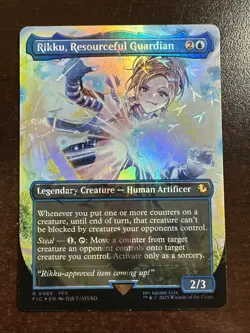 Rikku, Resourceful Guardian 0468 Borderless Chocobo Tracks MTG FFX NM - Image 1