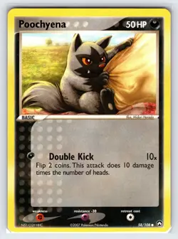 Poochyena 58/108 2007 EX Power Keepers Pokemon Card Common - Vlp - Image 1