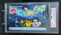 Pokemon Center Online Calendar Post Card Pikachu & Friends July PSA 9 LOW POP - Image 1