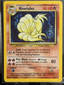 Pokemon TCG Ninetales Base Set Holo Unlimited Rare - Image 1
