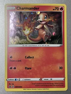 Pokemon Battle Styles Charmander Cosmo Holo Swirl SWSH092 Black Star Promo - Image 2