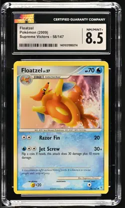 Pokemon Floatzel 2009 Non-Holo Supreme Victors #58/147 CGC 8.5 - Image 1
