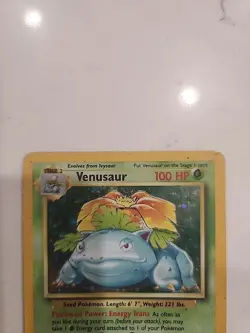Pokemon TCG Venusaur Base Set Holo Unlimited Rare Card 15/102 1999 Medium Damage - Image 2