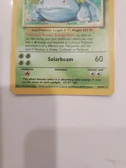 Pokemon TCG Venusaur Base Set Holo Unlimited Rare Card 15/102 1999 Medium Damage - Image 3