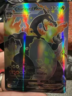 Pokemon TCG Charizard VMAX Holo Ultra Rare Card SV107/SV122 Shining Fates - Image 1