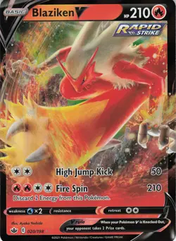 Blaziken V 020/198 Ultra Rare Holo SWSH06: Chilling Reign NM Pokemon - Image 1