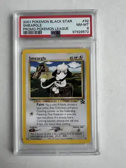 Pokemon TCG Smeargle 32 WotC Black Star Promo PSA 8 - Image 1