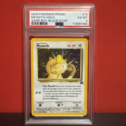 2000 Pokemon Meowth Holo #10 - Black Star Promo Game Boy PSA 6 EX-MT RARE! - Image 1