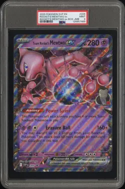 2025 POKEMON SVP EN-SV BLACK STAR PROMO #205 TEAM ROCKET'S MEWTWO EX PSA 9 - Image 1