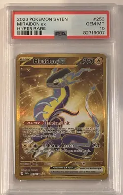 PSA 10 Gem Mint 2023 Pokemon SVI EN Miraidon ex 253/198 Hyper Rare - Image 1
