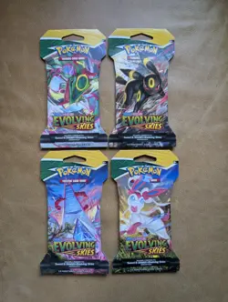🔥Pokemon Evolving Skies Sleeved Booster Packs Complete Full Art Set - 4 Packs🔥 - Image 1