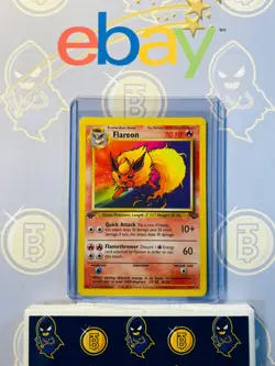 Flareon 19/64 1st Edition MP/LP Played Jungle Set 1999 Pokemon Card NonHolo Rare - Image 1