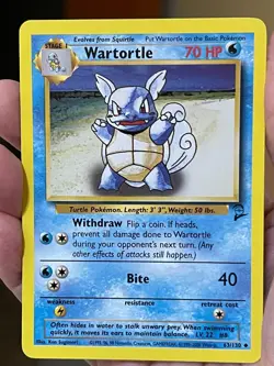 POKEMON WARTORTLE 63/130 COMMON BASE SET 2 VLP CARD - Image 1