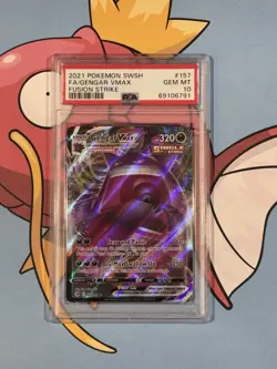 Pokemon Gengar VMAX PSA 10 157/264 Fusion Strike 2021 Full Art - Image 1