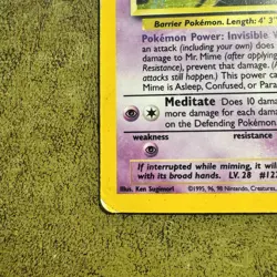 Pokemon TCG Mr Mime 6/64 Jungle Holo Rare Card Unlimited MP Condition - Image 2