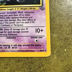 Pokemon TCG Mr Mime 6/64 Jungle Holo Rare Card Unlimited MP Condition - Image 3