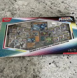 Pokemon TCG Prismatic Evolutions Lucario Ex Tyranitar Ex Premium Collection New - Image 1