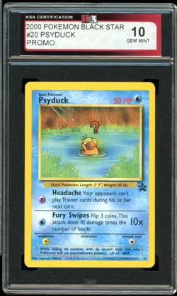 2000 Pokemon Black Star Promo #20 Psyduck KSA 10 Gem Mint - Image 1