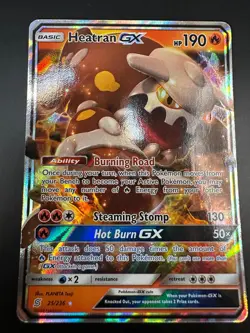 Pokemon TCG Heatran GX Card Holo Promo 25/236 Sun & Moon Unified Minds - Image 1