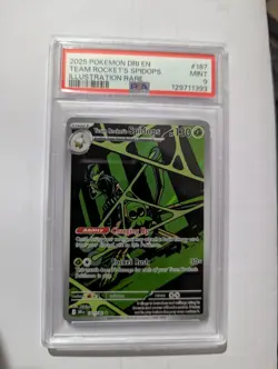 Pokemon 2025 Destined Rivals Team Rocket’s Spidops 187/182 PSA MINT 9 - Image 1
