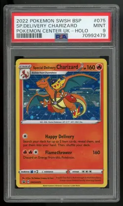 2022 Pokemon Special Delivery Charizard SWSH Promo Card #75 PSA 9 - Image 1