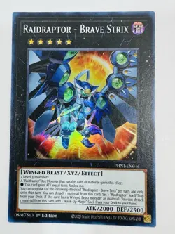 Yu-Gi-Oh! TCG Raidraptor Brave Strix PHNI-EN046 Super Rare 1st Edition - Image 1