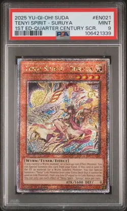 YuGiOh Tenyi Spirit Suruya 1st Edition Quarter Century Secret Rare #EN021 PSA 9 - Image 1