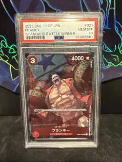 One Piece Card Game Franky Alt Art Winner Card PSA10 OP01-021 Japanese - Image 1