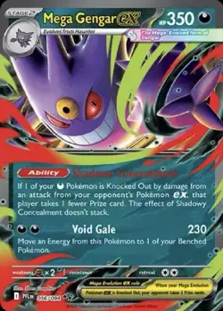 Mega Gengar ex 056/094 Phantasmal Flames Double Rare Pokemon Card - Image 1