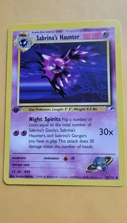 Pokemon Cards: Gym Heroes 1st Edition Uncommon: Sabrina's Haunter 58/132 NM/MT - Image 1