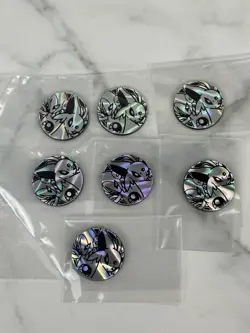 Pokemon Trading Card Games Espeon & Deoxys Silver Plastic 7 Coins Japanese - Image 1