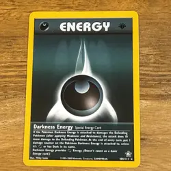 Pokemon Cards: Neo Genesis 1st Edition Rare: Darkness Energy 104/111 - Image 1