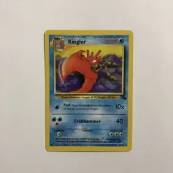 Kingler 38/62 Fossil Set Uncommon Non Holo Pokemon Card Original WOTC Vintage LP - Image 1