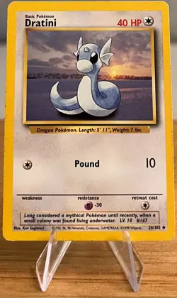 Dratini #147 Non-Holographic Pokemon Card LP - 26/102 Uncommon Base Set 1999 - Image 3