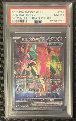 Pokemon Iron Valiant EX TCG Card 249/182 Sir PSA 8 NM-MT - Image 1