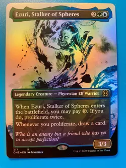 MTG 1x FOIL SHOWCASE Ezuri, Stalker of Spheres 317 Phyrexia All Will Be x1 NM - Image 1
