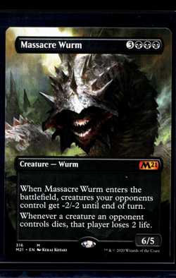 2020 MTG Magic the Gathering M21 Core Set 2021 Borderless #316 Massacre Wurm - Image 1
