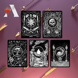 full set The Unfathomable Crushing Brutality of Basic Lands FOIL MTG NM - Image 1