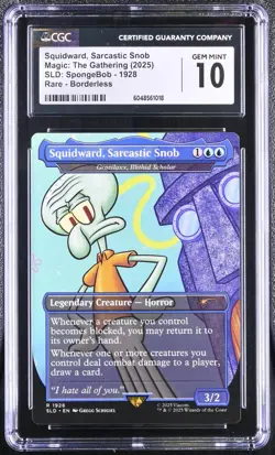 SQUIDWARD, SARCASTIC SNOB| MTG Secret Lair Spongebob #1928 | Non-foil | CGC 10 - Image 1