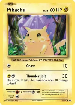 Near Mint Pokemon XY Evolutions Pikachu 35/108 Common Rare Pull Fresh P2- - Image 1