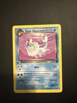 Dark Vaporeon 45/82 1st Edition Team Rocket Pokemon 2000 Vintage LP - Image 1