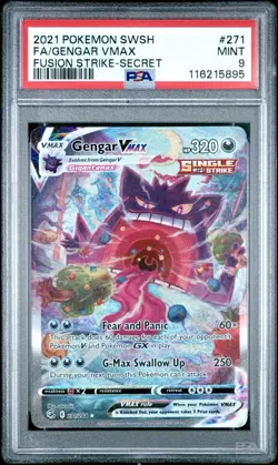 Gengar VMAX Pokemon Fusion Strike Secret Rare Full Alt Art #271 PSA - Image 1