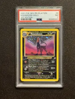 Pokemon Houndoom Neo Revelation 1st Edition Holo Rare #8 PSA 7 - Image 1