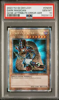 PSA 10 2023 YuGiOh DARK MAGICIAN Quarter Century Rare ATTRIBUTE Error LC01-EN005 - Image 1
